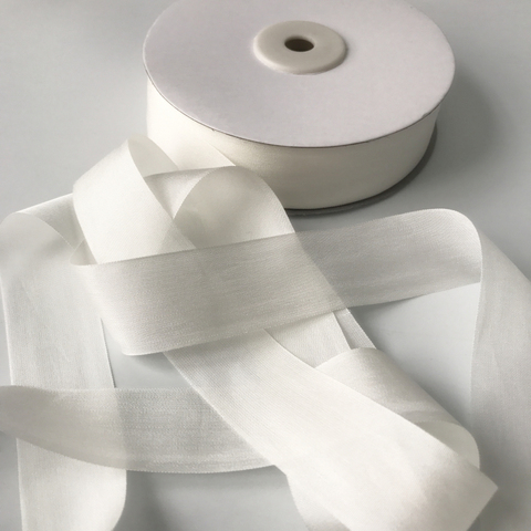 White Genuine undyed white pure thin taffeta silk ribbon in 2mm,4mm,10mm to38mm ribbon for handcraft embroiey free shipping ► Photo 1/4