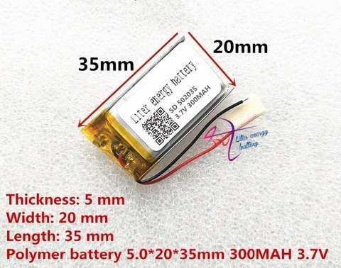 (free shipping)Battery factory outlet 3.7V 502035 300 mah lithium-ion polymer battery quality goods ► Photo 1/4
