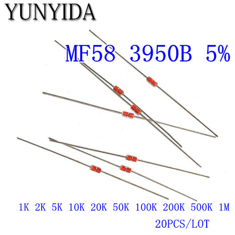 20 pcs Thermal Resistor NTC MF58 3950 B  +/-5%  1K 2K 5K 10K 20K 50K 100K 200K 500K 1M ► Photo 1/2