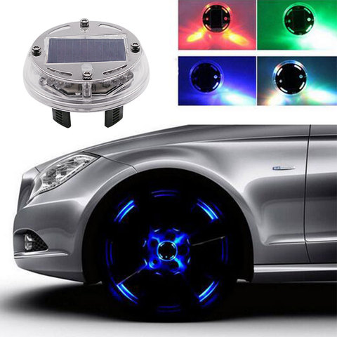 4PCS/Lot 4 Modes 12 LED Car Auto Solar Energy Flash Bright Wheel Tire Rim Light Lamp Decoration 1999-2013 Auto Warning Light ► Photo 1/6