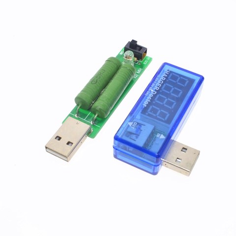 USB detector voltmeter ammeter power capacity tester meter 3.5-7V+2A 1A Load Resistance Power Resistors ► Photo 1/4