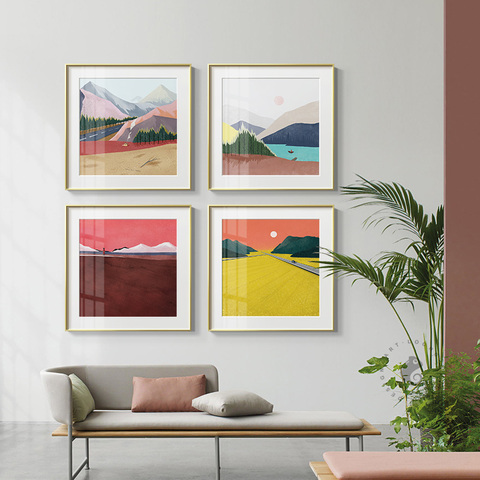 Abstract Landscape Canvas Poster Modern Mountain Painting Print Scandinavian Wall Art Picture For Living Room Nordic Home Decor ► Photo 1/6