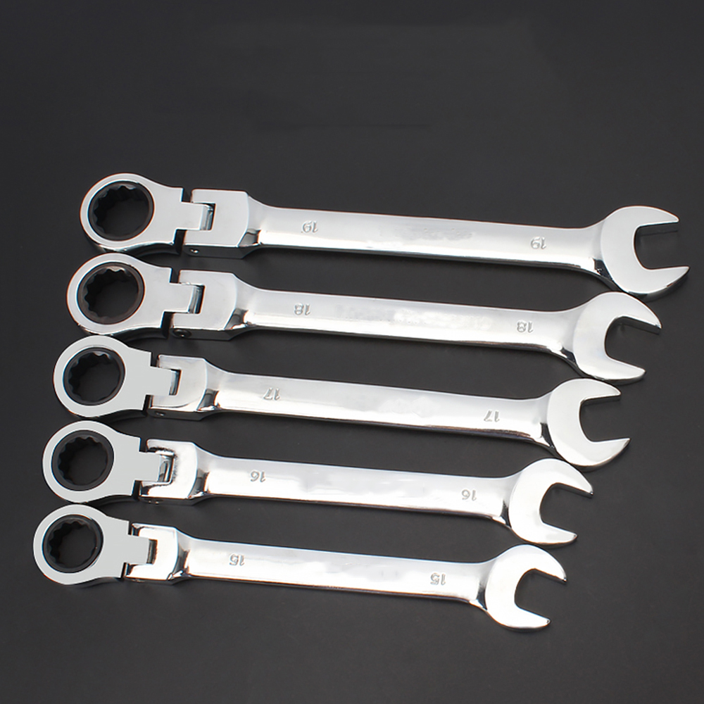 Flexible 6mm-32mm Double Head Ratchet Spanner Combination Wrench Set of Keys Skate Tool Gear Ring Wrench Repairing Tool