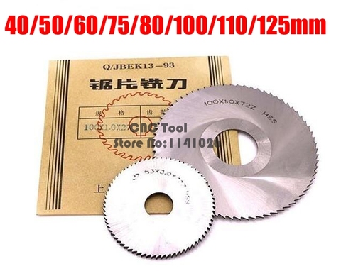 HSS milling cutter 40/50/60/75/80/100/125mm *0.3/0.5/0.8/1.0/1.5/2/2.5/3.0/4.0,Slotting cutter,saw blade milling cutter pin tool ► Photo 1/4