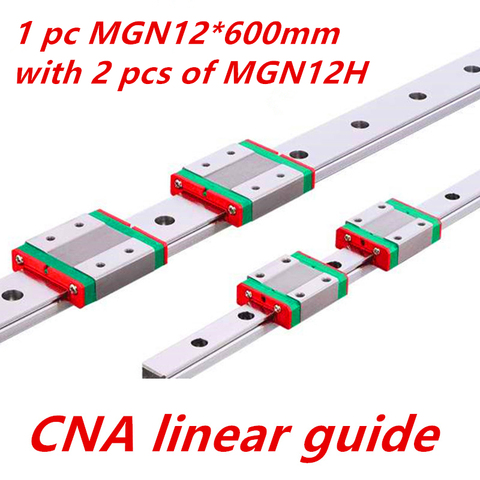 Kossel Pro Miniature MGN12 600mm 12mm linear slide :1 pc 12mm L-600mm rail+2 pcs MGN12H carriage for X Y Z 3d printer parts cnc ► Photo 1/1