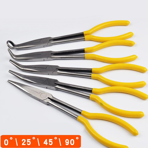 280mm Extra Long Pliers Bent Nose Plier Hand Repair Tools O-shape Tip Craft RepairingTool 0/25/45/90 Degree Curved Nose Plier ► Photo 1/5