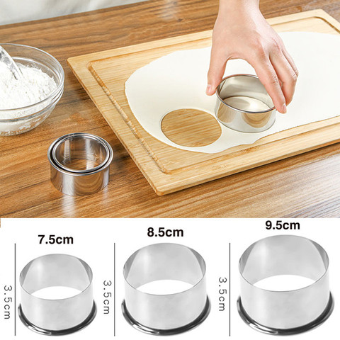 Eco-Friendly Pastry Tools Stainless Steel Dumpling Maker Wraper Dough Cutter Wraper Mould Dough Circle Roller Baking Mold Tools ► Photo 1/6