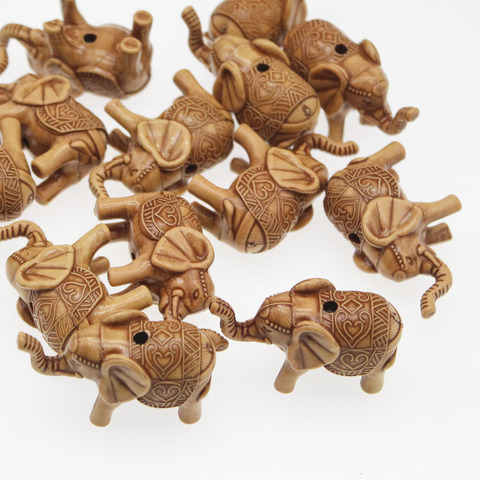 CHONGAI 10Pcs Acrylic Wood-like Stereo Elephant for DIY Jewelry Making and Pendant Making ► Photo 1/6