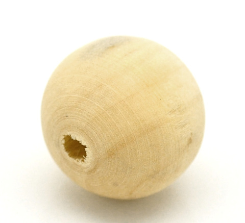 DoreenBeads 10PCs Natural Round Wood Spacer Beads 20mm(3/4