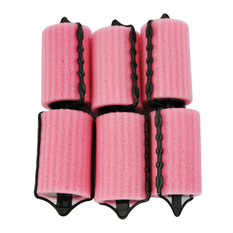 6 PCS Magic Hair Care Roller Style Sponge Curlers For Girl Ladies Pink Color Hair Styling Tool Curler Maker ► Photo 1/6