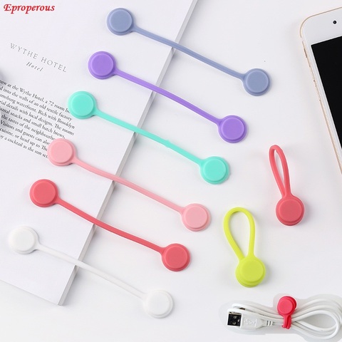 Silicone Magnet Coil Earphone Cable Winder Headset Type Bobbin Winder Hubs Cord Holder Cable Wire Organizer for xiaomi iPhone ► Photo 1/6