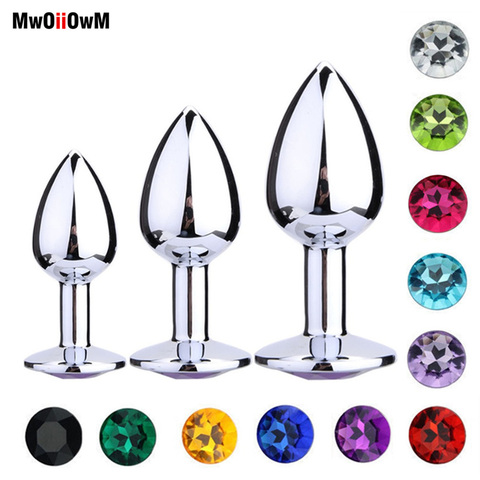 MwOiiOwM Metal Anal Plug Jewel Decoration Butt Plug Sex Toys Prostate Massager Anus Toys For Women and Man Couple Gay 3 Size ► Photo 1/6