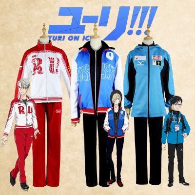 Anime YURI !!! on ICE Yuri Katsuki \ Victor Nikiforov \ Yuri Plisetsky Cosplay Costume Hight Quality Jackets Hoodie Pants ► Photo 1/6