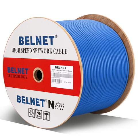 BELNET Engineering CAT7 double shielded 10G network cable SFTP OFC pure copper twisted pair RJ45 box line Full HD Computer cable ► Photo 1/5