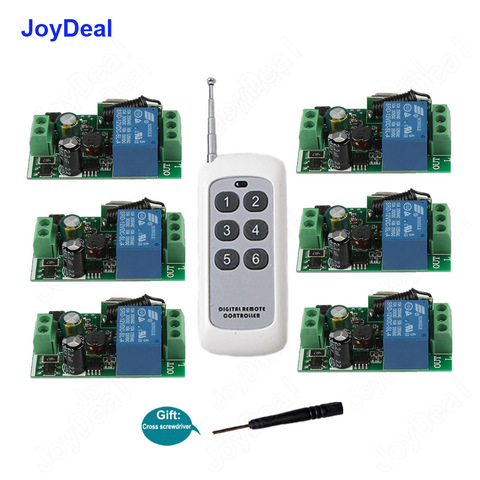 433Mhz Universal Wireless Remote Control Switch AC 110V 220V 1 CH Relay Receiver Module With 6 Channel RF Led Remote Transmitter ► Photo 1/1