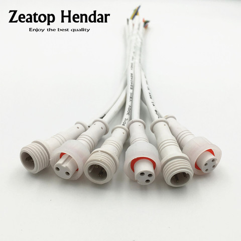 1Pair M12 Waterproof 2 3 4 5 Pin IP65 Cable Wire Plug for LED Strips Male and Female Jack Connector Small Size Head 20CM ► Photo 1/6