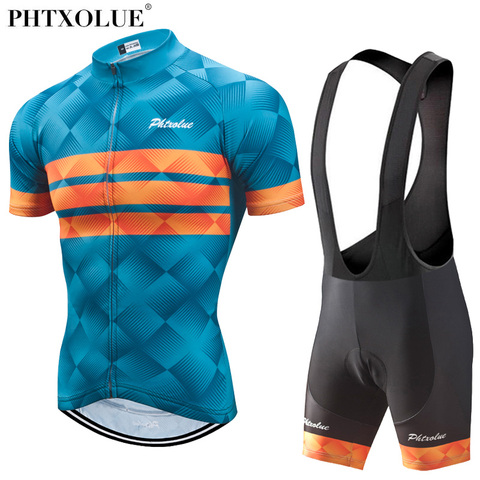 Phtxolue Cycling Clothing Men Cycling Set Bike Clothing Breathable Anti-UV Bicycle Wear/Short Sleeve Cycling Jersey Sets ► Photo 1/6