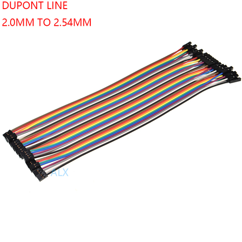 20PCS 20CM DUPONT LINE 2.0MM female to 2.54MM female PITCH 2.54 TO PITCH 2.0 2P-1P JUMPER CABLE WIRE FOR PCB connector ► Photo 1/4