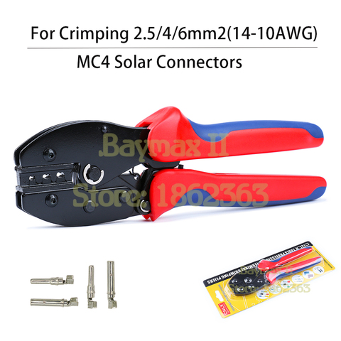 LY-2546B MC4 Solar Connectors Plier Crimping Tool for 2.5/4/6mm2(14-10AWG) with Soft Handle ► Photo 1/5