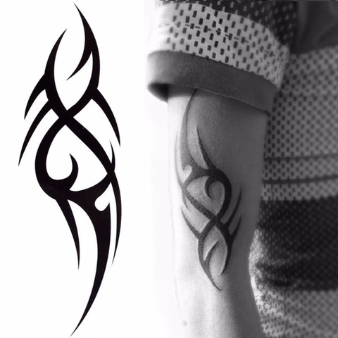 2022 Hot Black Temporary Tattoo Body Art Tattoos 3D Waterproof Temporary Tattoos Sticker Art Men Arm Leg Fake Tatoo Paper ► Photo 1/6