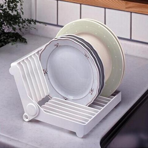 Foldable Dish Rack Kitchen Drainer Tool Bowl Tableware Plate