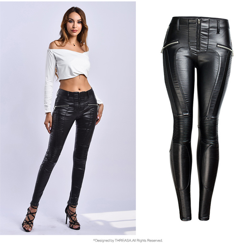 High Waisted Faux Leather Joggers  Leather Jogger Pants Women - High Waist  Leather - Aliexpress
