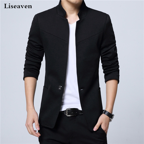 Liseaven Blazer Men Jackets Male Stand Collar Male Blazers Slim Fit Mens Blazer black Jacket Men Plus Size 5XL ► Photo 1/6