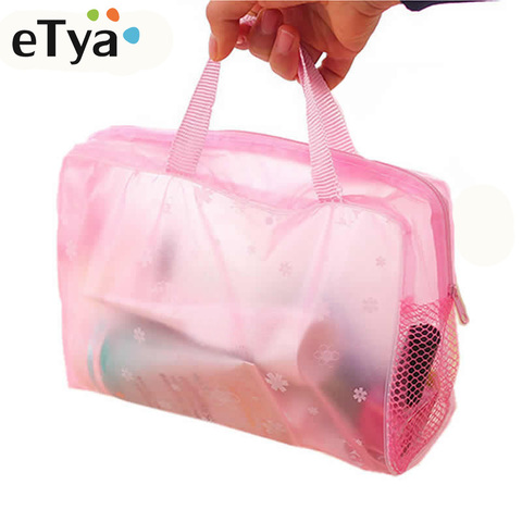 eTya 5 Colors Make Up Organizer Bag Toiletry Bathing Storage Bag women waterproof Transparent Floral PVC Travel cosmetic bag ► Photo 1/6