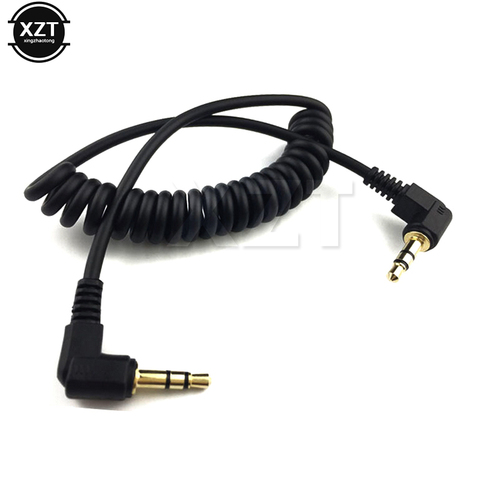 Newest 3.5mm Double bend 90 degree Male Audio Line Spring Audio Cable Stereo for Mp3 Mobile Phone to Car Aux Speaker Audio Wire ► Photo 1/3