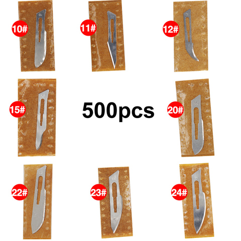500pcs Blade 10# 11# 15# 20# 23# 24# Surgery Scalpel Opening Repair Tools Knife for Disposable Sterile/Mobile Phone/Beauty/DIY ► Photo 1/3