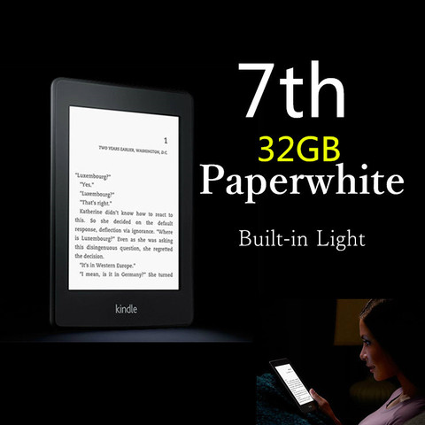 32GB Brand New Black Kindle Paperwhite 7 Generation E-book reader Built in Light 6 Inch 4GB Ebook Reader E-ink Ereader ► Photo 1/6