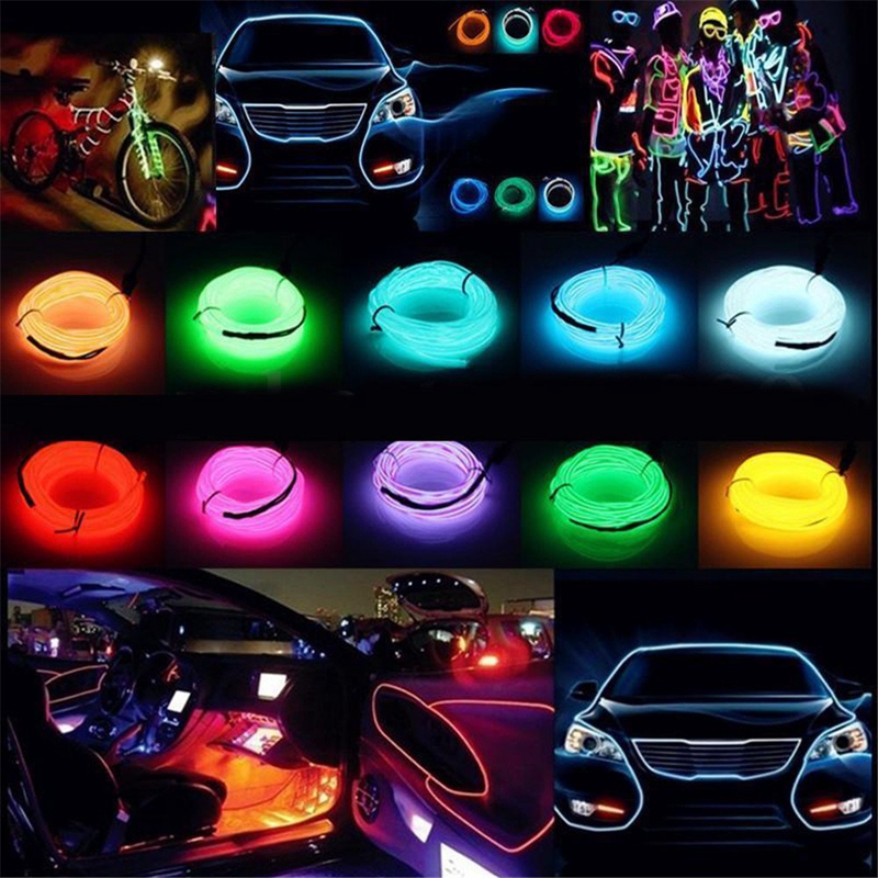 LED Strip Garland EL Wire Car Interior Lighting Auto Rope Tube Line flexible Neon With 12V USB light - Price & Review | AliExpress Seller - WELPUR Official