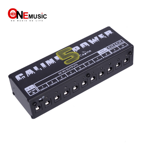 Caline CP-05 Effect pedals power supply with blue LED light 8 way DC 9V & 1 way DC 12V & 1 way 18V With Gold Connector ► Photo 1/5