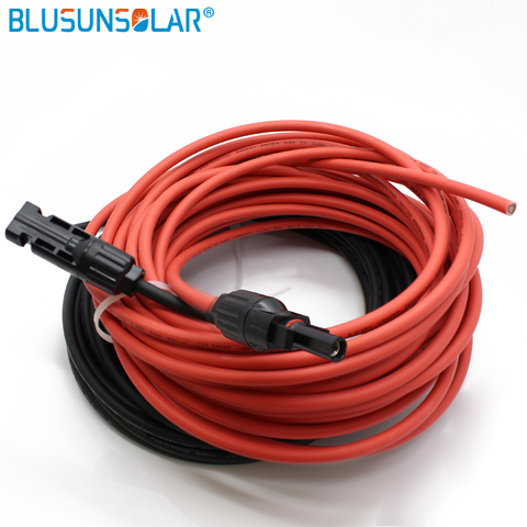 2 pec/lot Solar Panel Cable PV Wire Black+red Cable Extension 4mm2 Cable with Male and Female Solar Connector cable Harness ► Photo 1/6