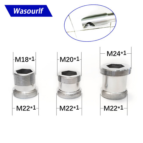 WASOURLF Adapter M18 M20 M22 Male Thread Transfer M22 Male Thread Brass Connector Bathroom Kitchen Faucet Spout Accessories ► Photo 1/4