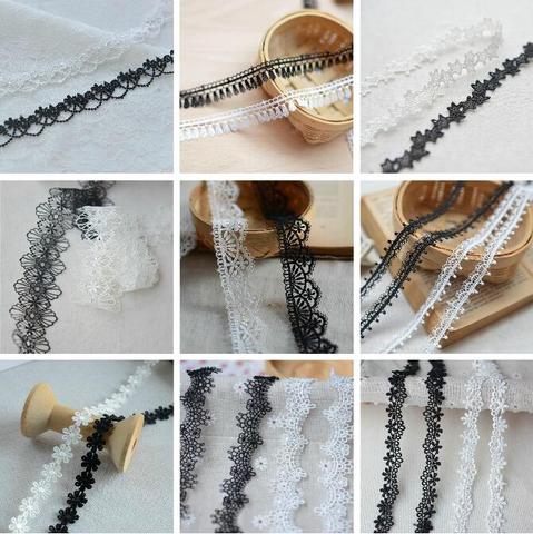 1 Yard Handmade Fabric Lace Trim Patchwork Material Black White Lace Ribbon DIY Garment Sewing Accessories ► Photo 1/6