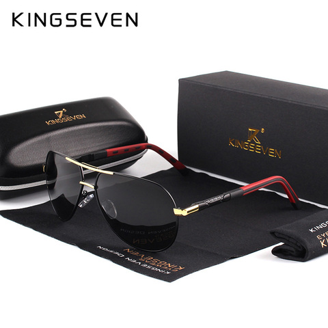 KINGSEVEN Men Vintage Aluminum Polarized Sunglasses Classic Brand Sun glasses Coating Lens Driving Eyewear For Men/Women ► Photo 1/5