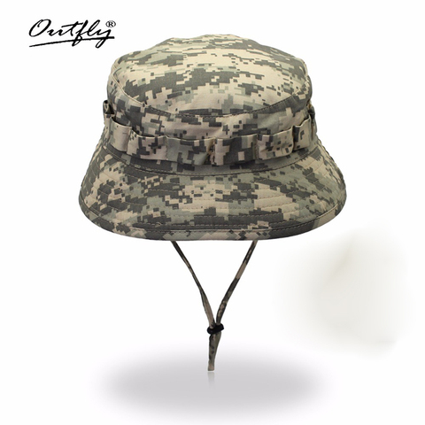 Outfly digital camouflage Army hat outdoor camping men short bri hat wholesale sunscreen bionic jungle hat bucket hat ► Photo 1/6