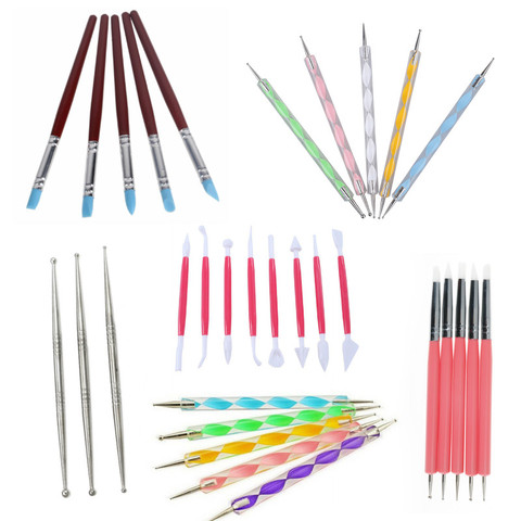 1-14pcs Plastic Silicone Steel Clay Sculpting Set Wax Carving Pottery Tools Carving Sculpture Shaper Polymer Modeling Clay Tool ► Photo 1/6