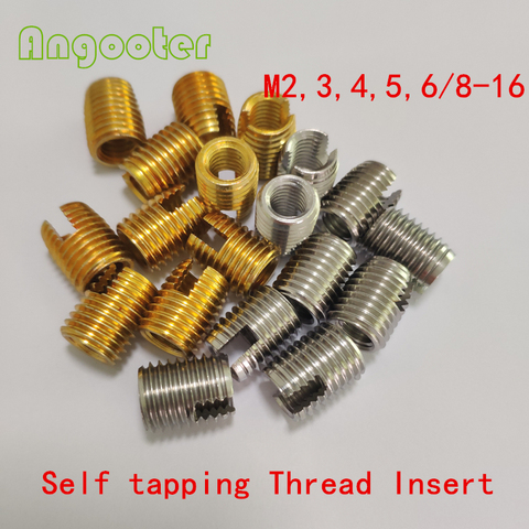 10/2pcs M2  M3 M4 M5 M6 M8 M10 M12 M14   Self tapping Thread Insert Self Tapping Screw Bushing Slotted Type Thread Repair Inset ► Photo 1/3