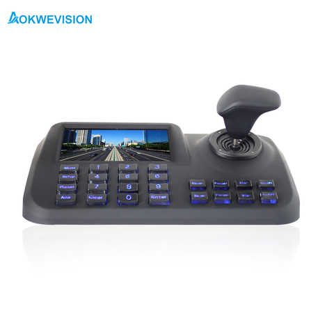 Onvif 3D CCTV IP PTZ controller IP PTZ joystick IP PTZ keyboard with 5 inch LCD screen for IP PTZ camera ► Photo 1/2