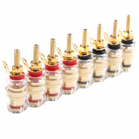 8pcs/lot 42MM Gold Plated Speaker Terminal Binding Post Amplifier Connector Suitable For 4mm Banana Plug ► Photo 1/6