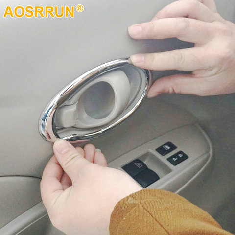 AOSRRUN Car Accessories ABS interior handle Cover Trim For Nissan march K13 2011-2015 ► Photo 1/2
