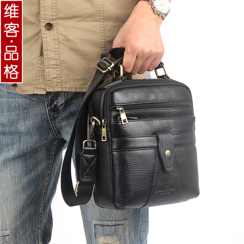 MEIGARDASS Genuine Leather Messenger bags for men Small Crossbody Travel Shoulder Bag male iPad Office Handbags Tote Wallets ► Photo 1/5
