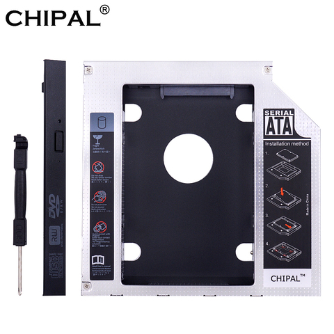 CHIPAL Best 2nd HDD Caddy 12.7mm SATA 3.0 LED Indicator for 2.5 Inch SSD Case Hard Disk Enclosure for Laptop's DVD-ROM CD-ROM ► Photo 1/5