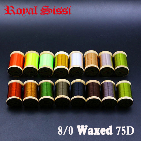 Royal Sissi 15colors small wooden spooled fly tying thread 8/0 highly waxed 210yds/spool 75Denir hybrid filaments tying thread ► Photo 1/6