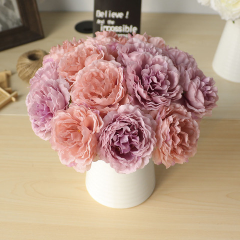 Artificial Peonies Flowers Silk Bouquet For Wedding Decoration