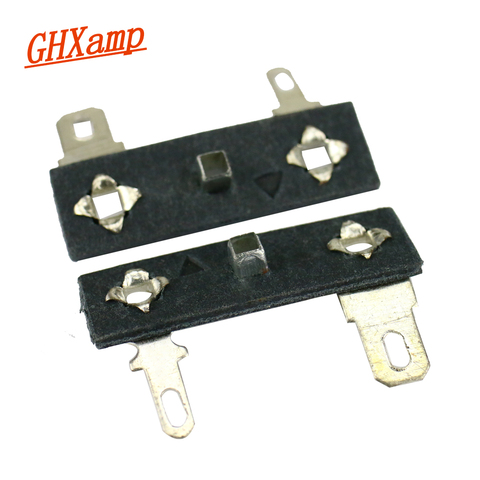 GHXAMP Speaker Cable Lugs Soldering 2-pin Horn Lead Tab Copper Silver Plated Lead Terminal Lug Horn Soldering Lug 2PCS ► Photo 1/6
