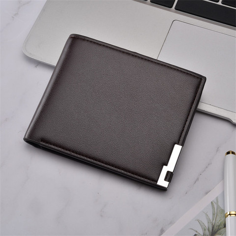 Top ultra-thin Casual Sequined PU Leather Mens Wallet Case Short Purse Men Wallets Male Small Money Dollar Slim Cool Card Holder ► Photo 1/6
