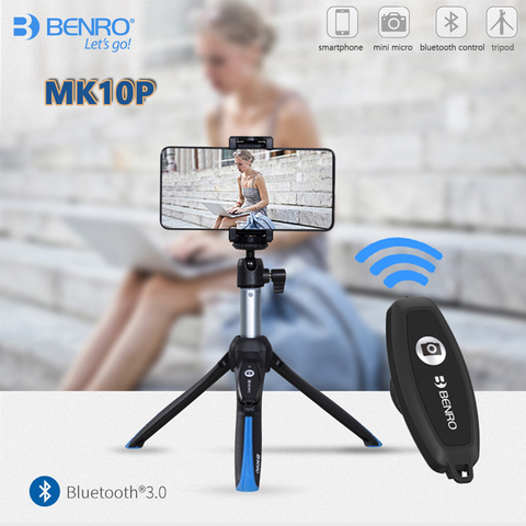 BENRO MK10P Premium Smart Mini Tripod Selfie Stick Desktop Tripod Bluetooth Remote Control Free Shipping ► Photo 1/6